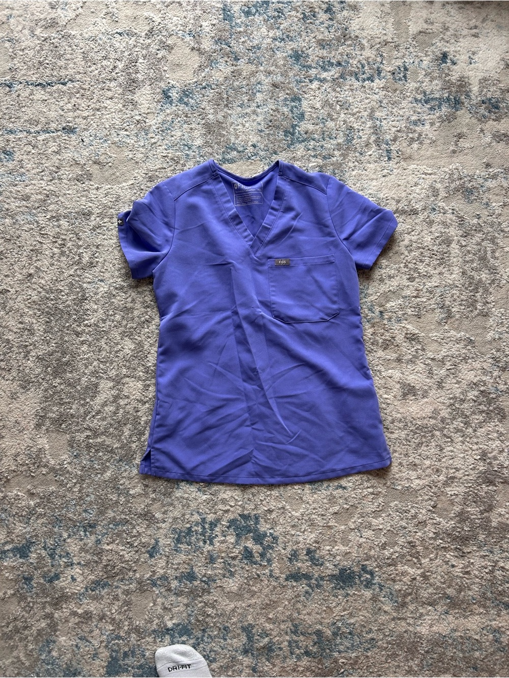 Figs Purple V-Neck Scrub Top